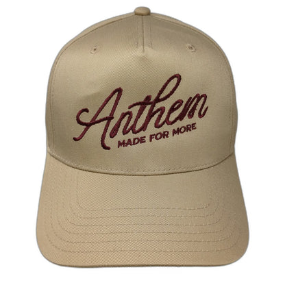 Otto 5 Panel Brown One Size Snapback Hat Anthem Made For More Script Embroidery