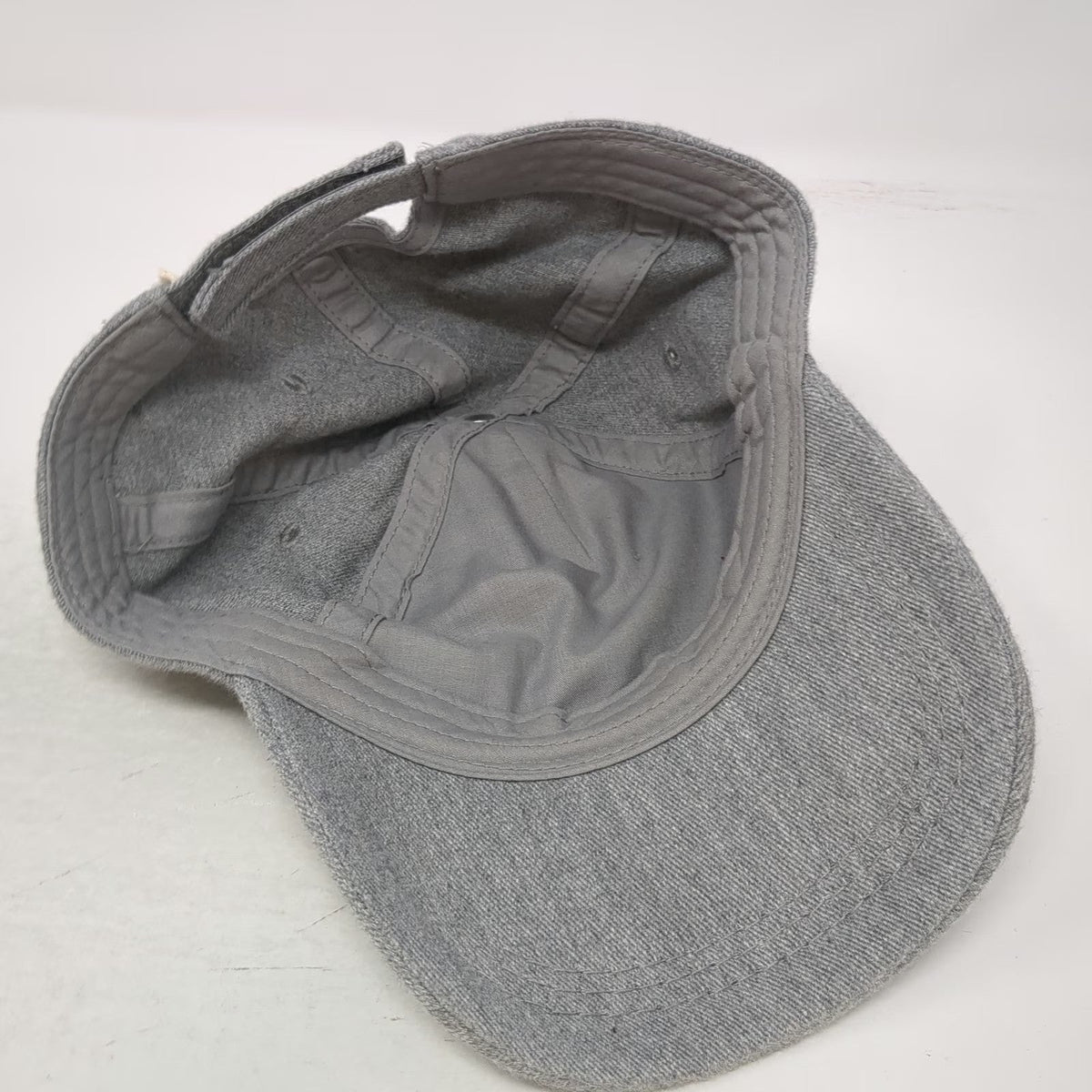 Roxy 5 Panel Hat Gray One Size Leather Logo Patch Strapback Surf Beach Sport