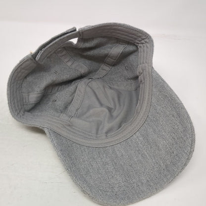 Roxy 5 Panel Hat Gray One Size Leather Logo Patch Strapback Surf Beach Sport