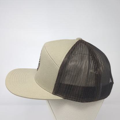 Richardson Snapback Trucker Hat Brown One Size Adjustable Embroidered Mesh Back