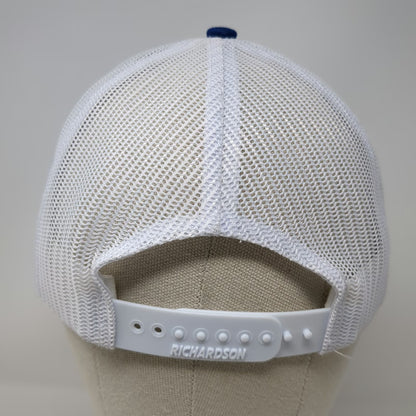 Richardson Trucker Hat Blue White One Size Helena Logo Mesh Snapback Style 112