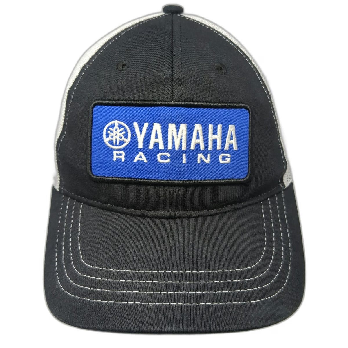 Yamaha Baseball Cap Black One Size Racing Patch Mesh Back Strapback Motors Hat