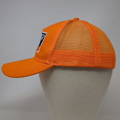 Soccer Shots Trucker Hat Orange One Size Mesh Snapback Soccer Smiles Sports