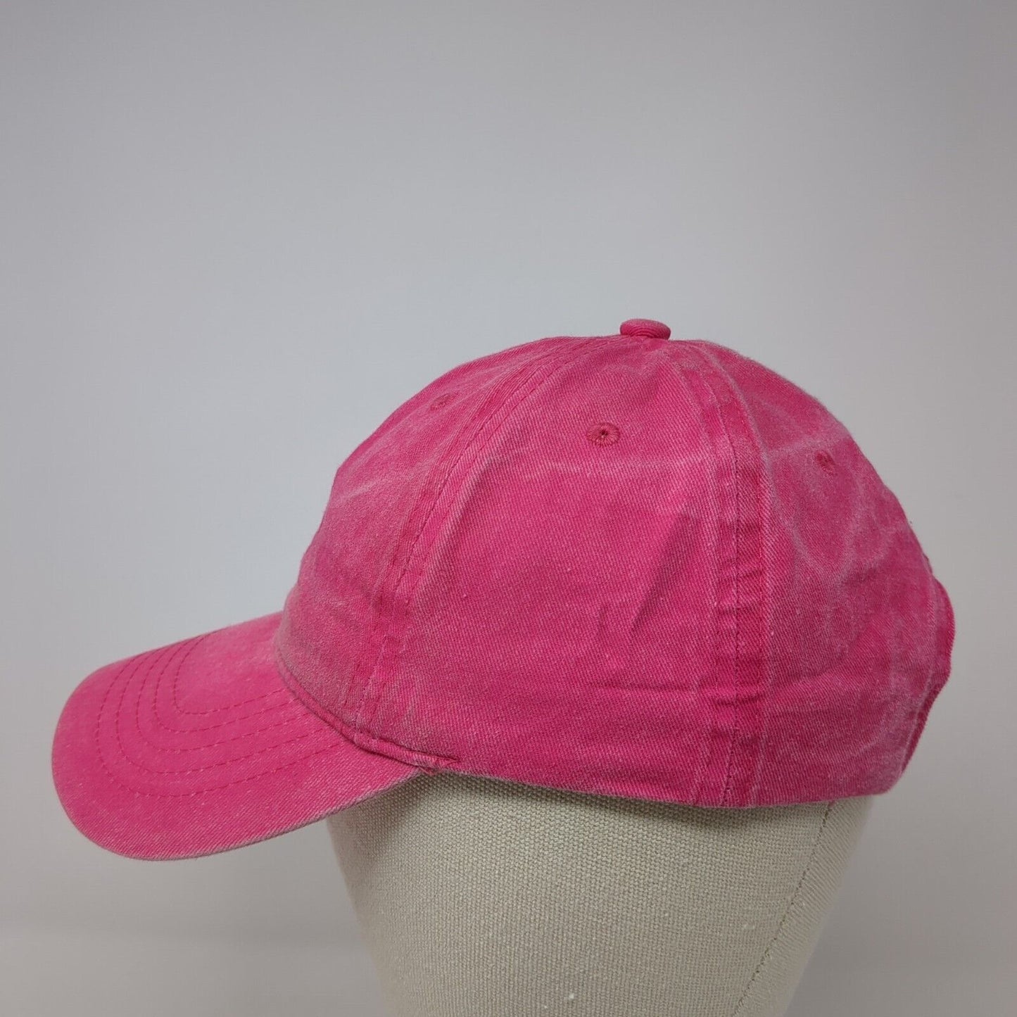 Unbranded Strapback Hat Pink One Size Adjustable Vented Holes 6 Panel Blank
