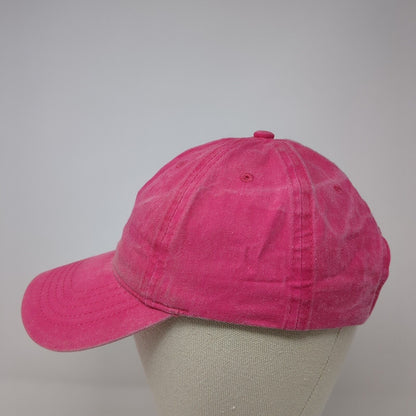Unbranded Strapback Hat Pink One Size Adjustable Vented Holes 6 Panel Blank