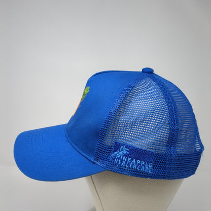 Pineapple Healthcare Snapback Trucker Hat Blue One Size Adjustable Mesh Back