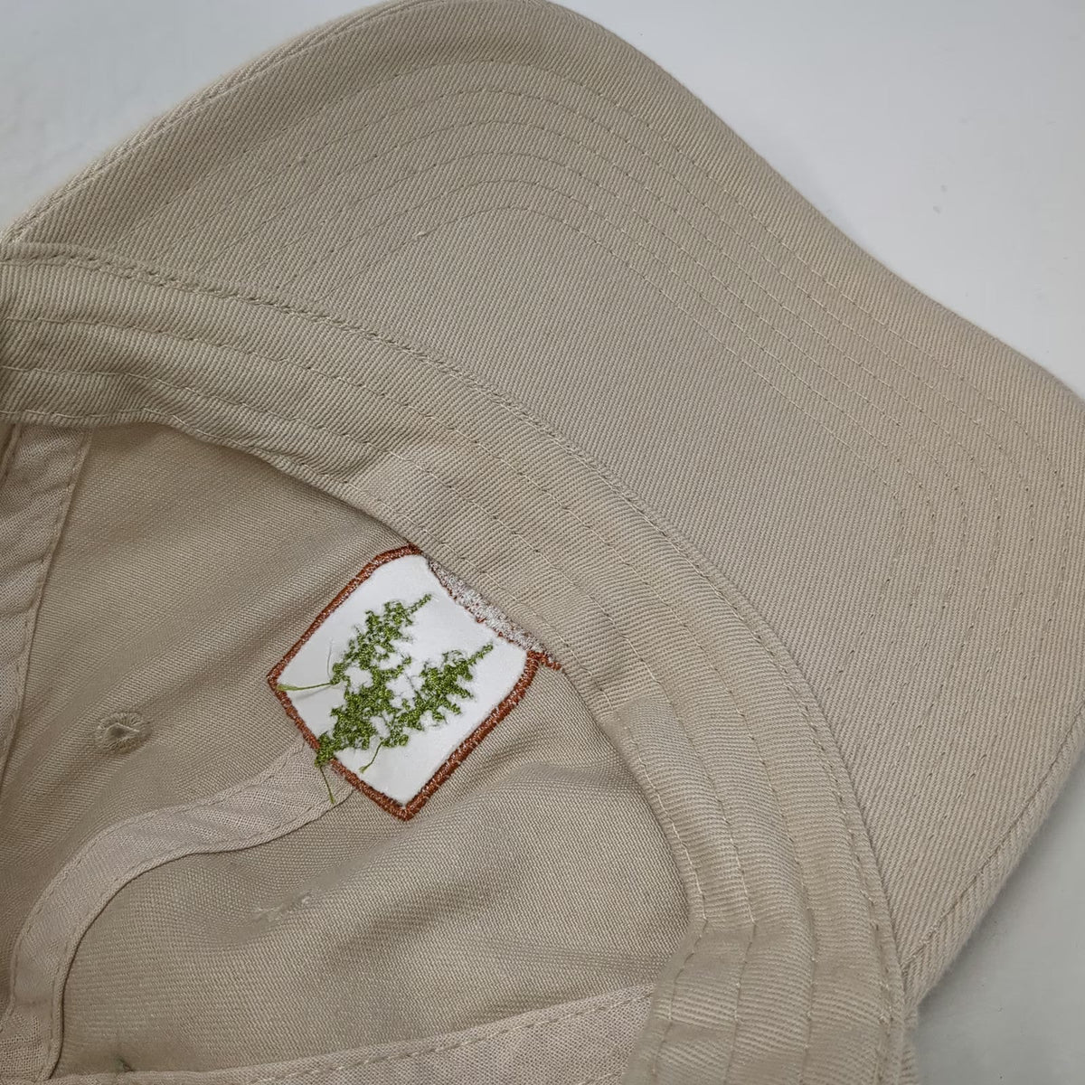 Camp Chussid Pine Trees Crest Beige One Size Baseball Cap Cotton Slideback Hat