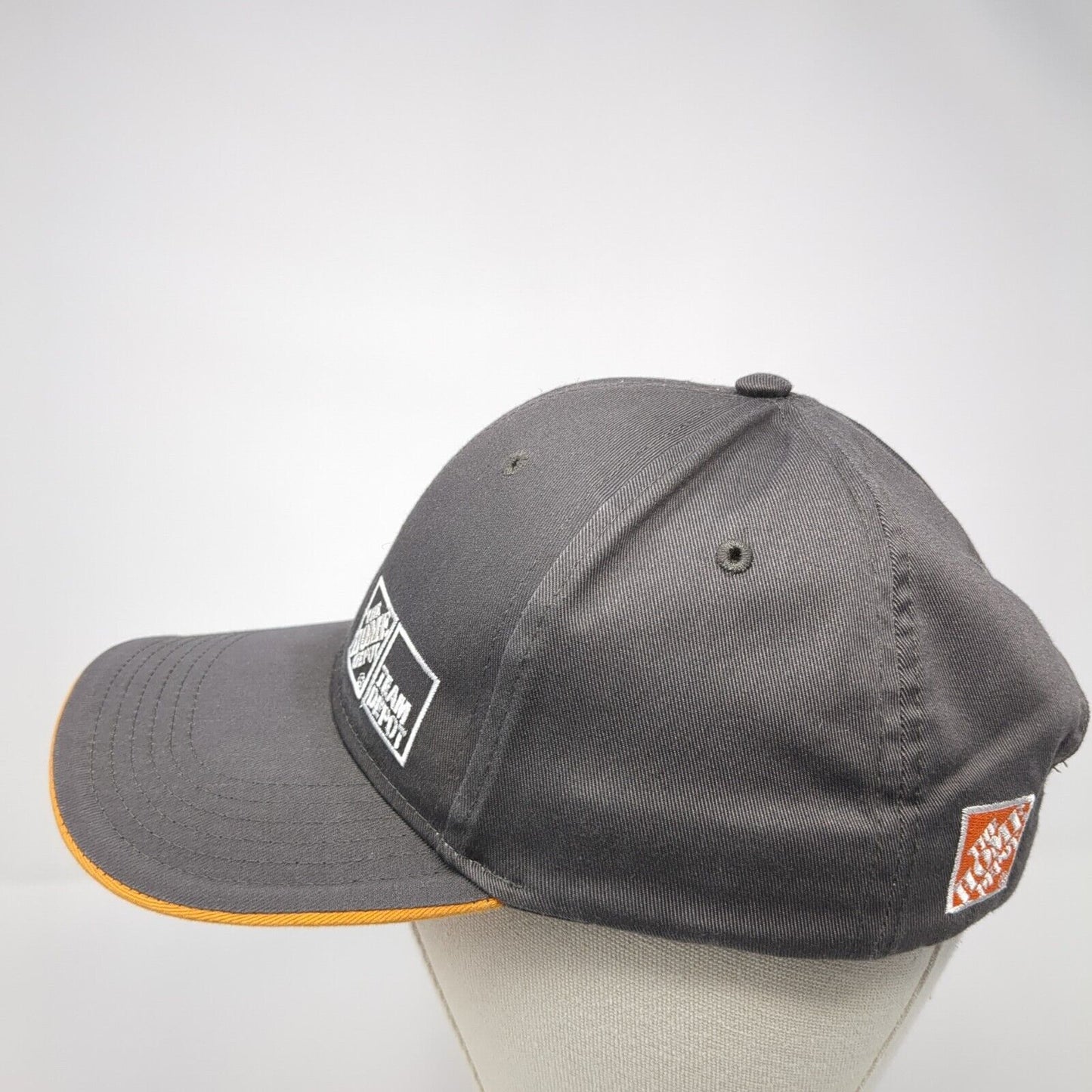 The Home Depot Strapback Hat Gray One Size Adjustable Embroidered