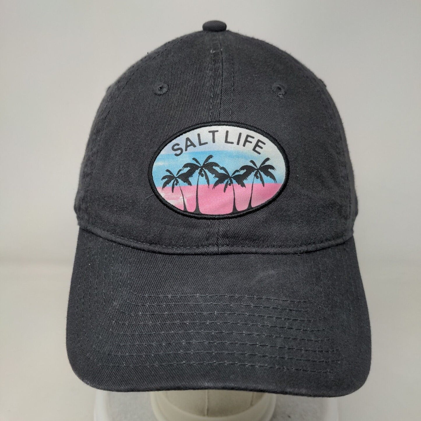 Salt Life Palm Tree Patch Slideback Hat Gray OSFM Adjustable Live Salty