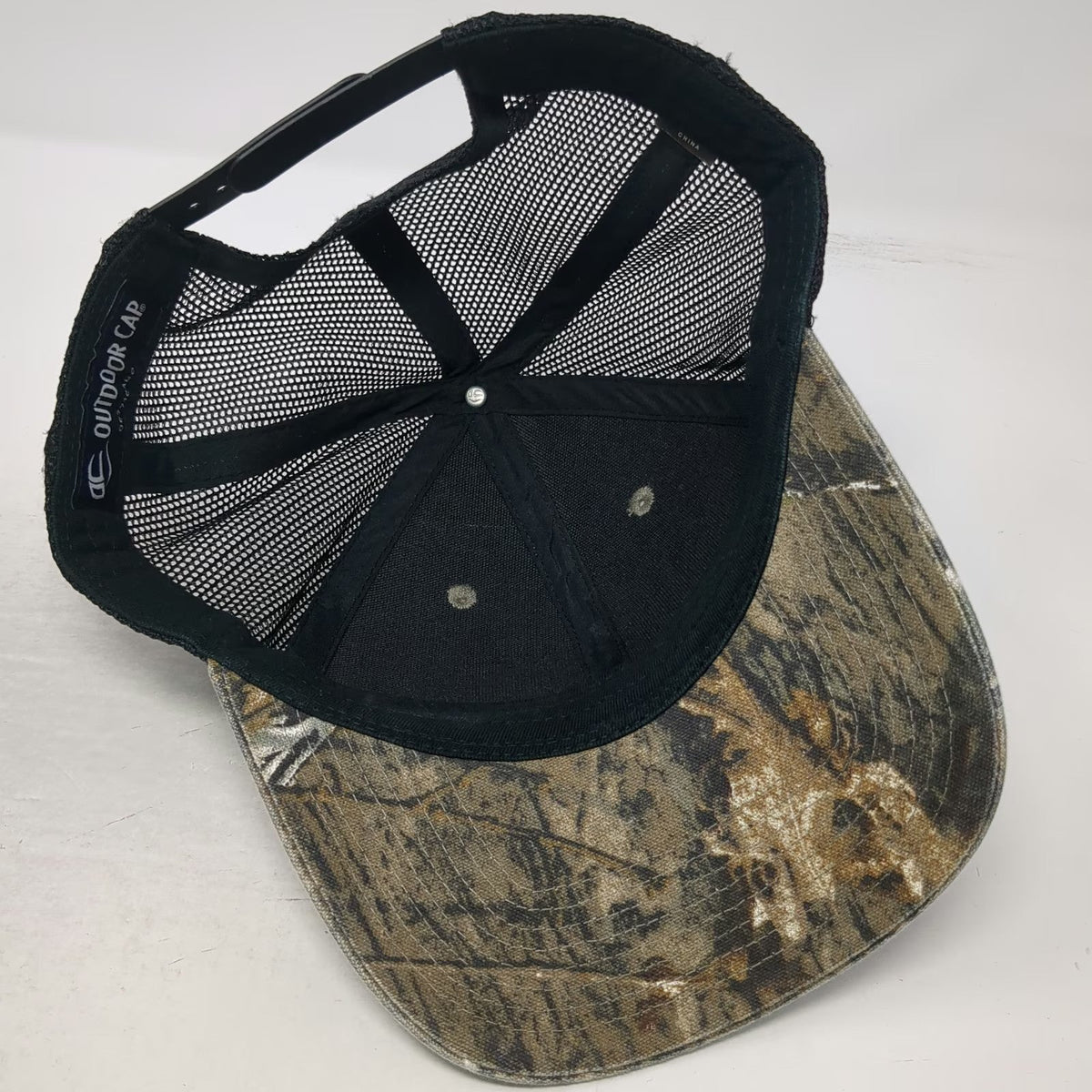 Outdoor Cap Trucker Hat Green One Size Camo Snapback Leather Patch GRMitchell