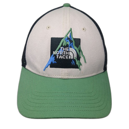 The North Face Trucker Hat Green One Size Mesh Back Embroidered Mountain Logo