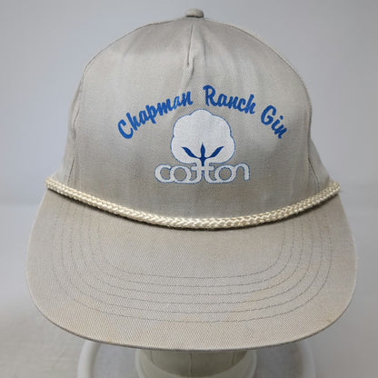 5 Panel Gray One Size Chapman Ranch Gin Cotton Boll Rope Cord Snapback Hat