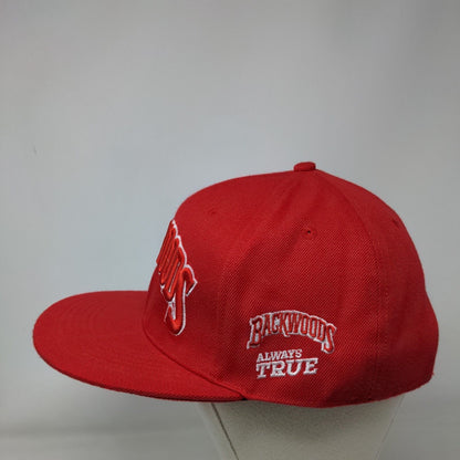 Backwoods Always True Snapback Hat Red One Size Adjustable Embroidered