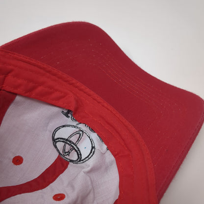Toyota Strapback Baseball Cap Red One Size Adjustable Embroidered 6 Panel AMC