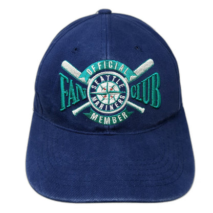 BD&A MLB Seattle Mariners Fan Club Member Blue Snapback Hat One Size Bats Logo