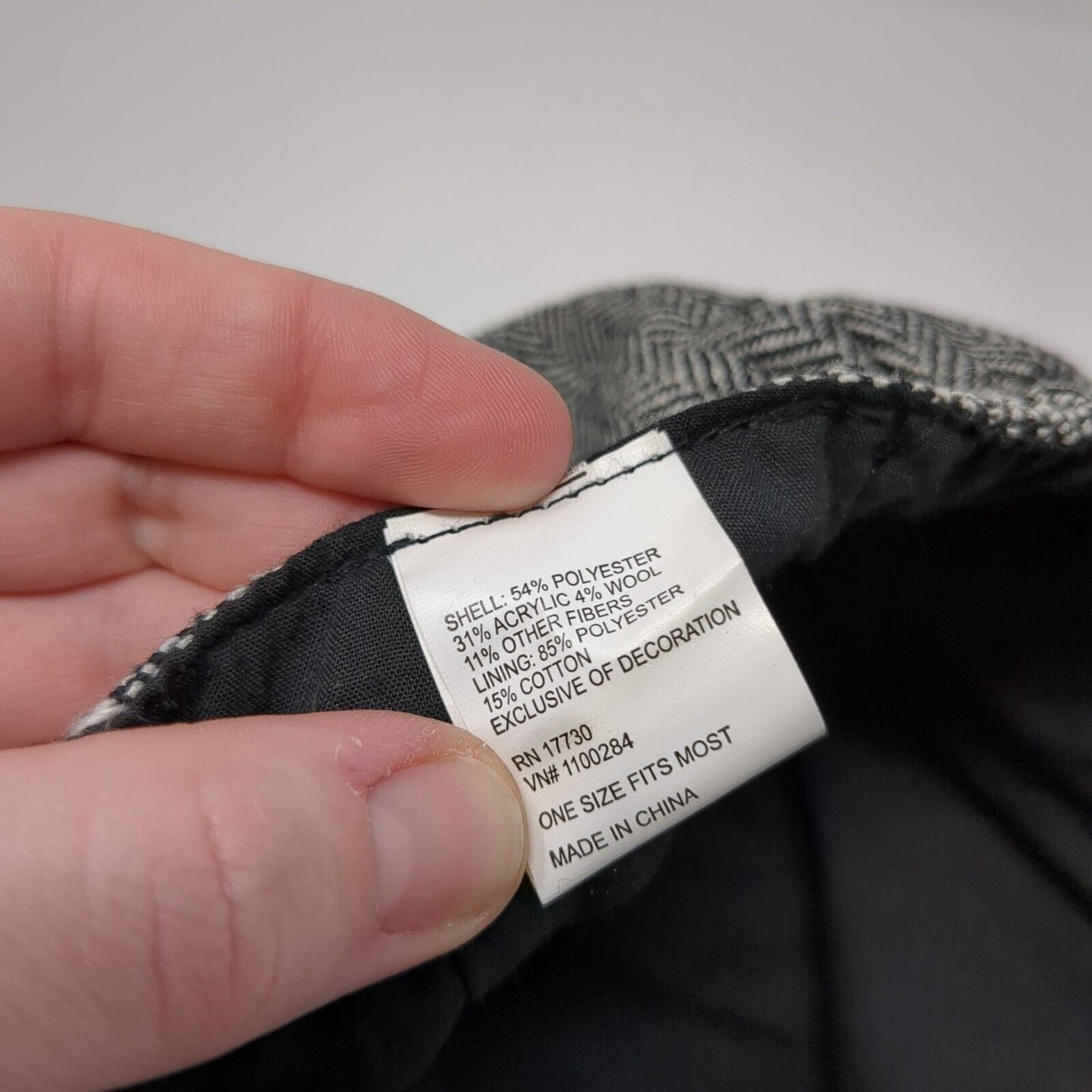 Unbranded Fitted Newsboy Cap Hat Multi One Size Herringbone Buttons