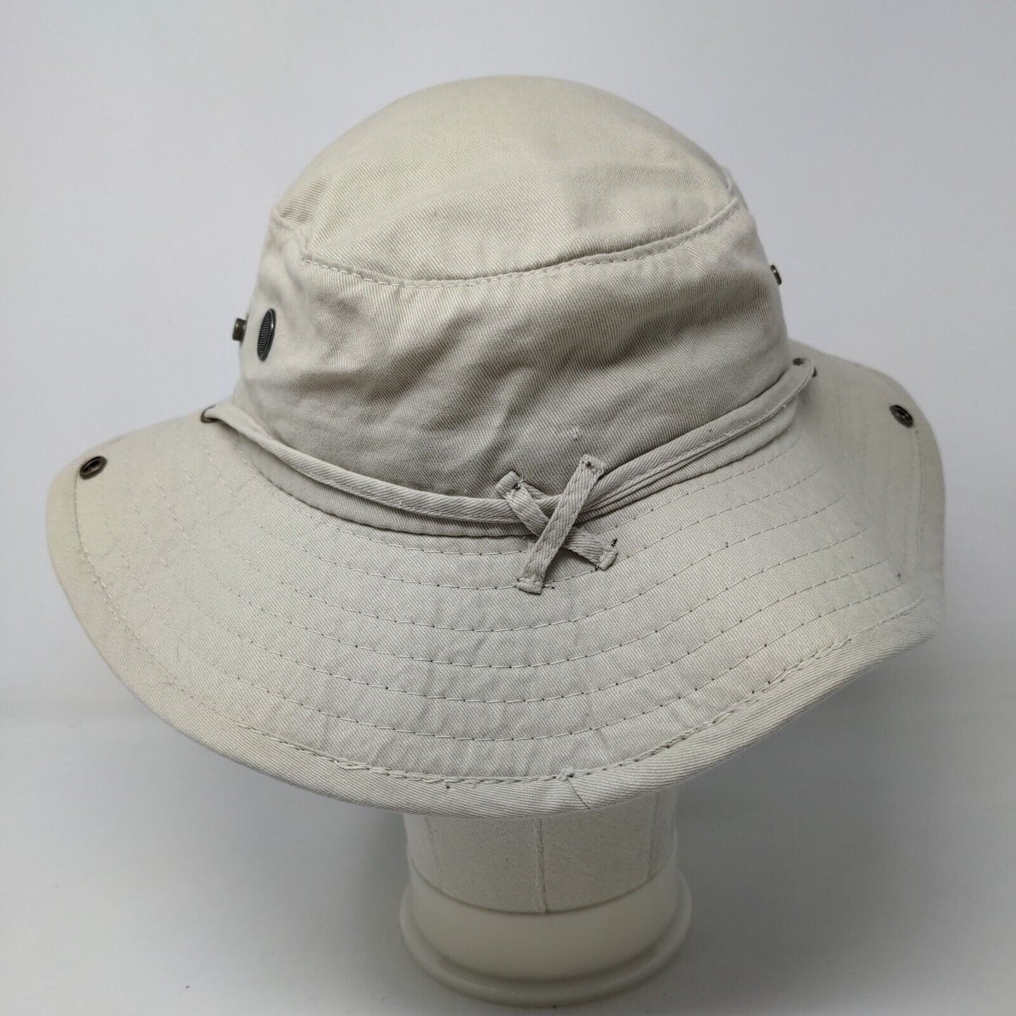 World Wide Sportsman Men's Vented Fishing Hat Wide Brim Tan Size M Cotton