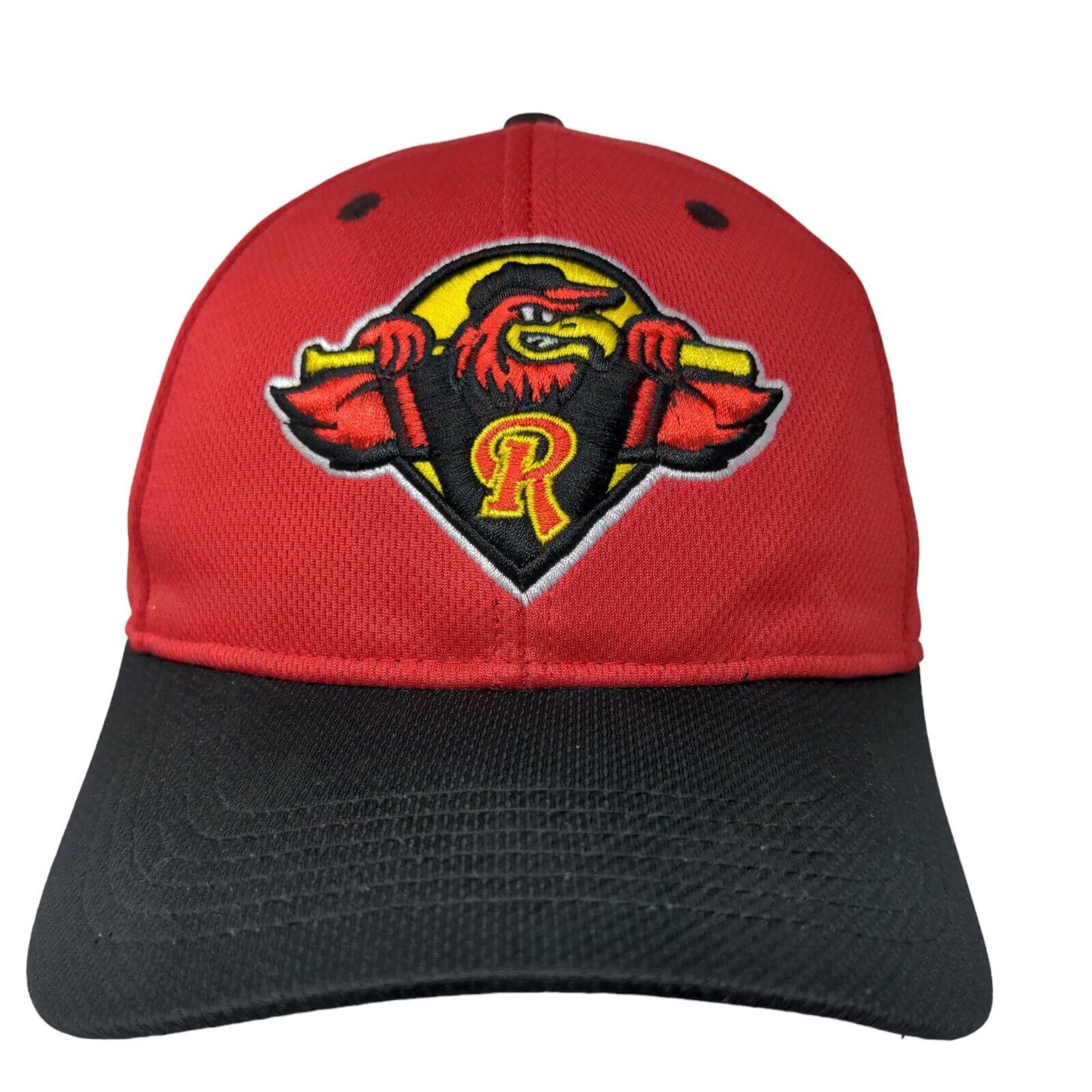 OC Sports Men's Strapback Hat Red OSFM Embroidered Rochester Red Wings Logo