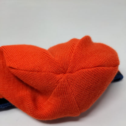 Adidas Beanie Hat Blue One Size Stretch Knitted 3 Stripes Embroidered Logo