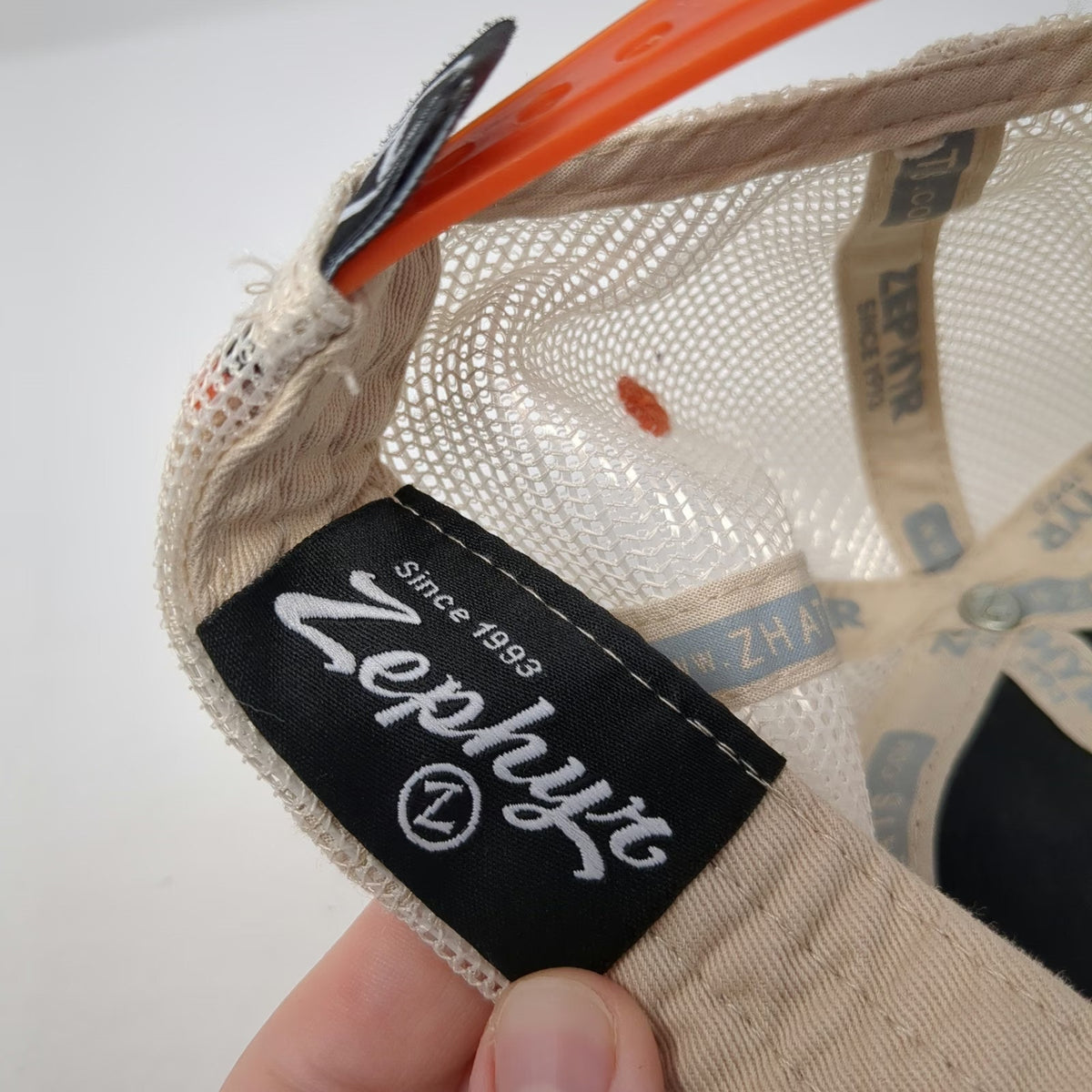 Zephyr Idaho State Bengals NCAA Trucker Hat Black Beige Orange OSFM Mesh Back
