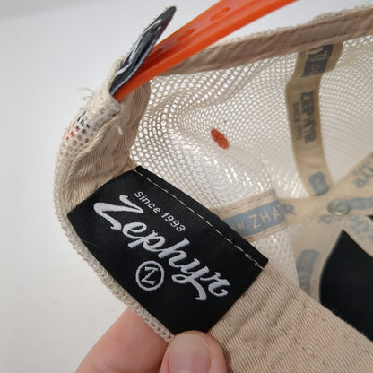 Zephyr Idaho State Bengals NCAA Trucker Hat Black Beige Orange OSFM Mesh Back