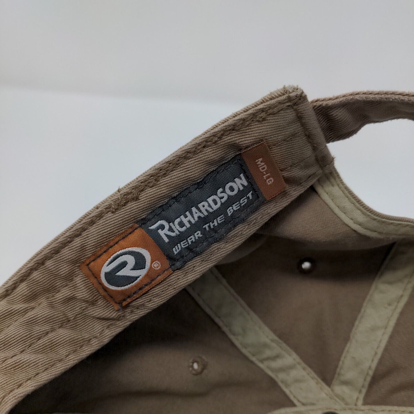 50 R&D Slideback Hat Tan Medium-Large Solid Embroidered Richardson