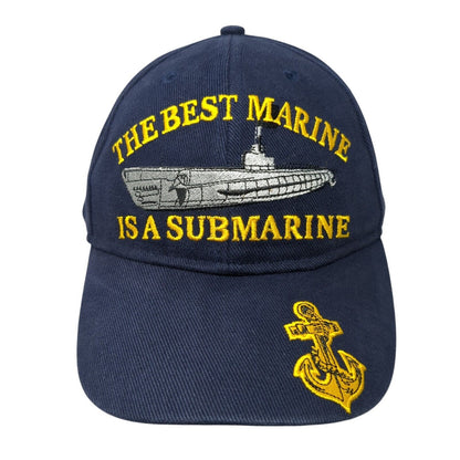 The Best Marine Is A Submarine Strapback Hat Blue One Size Veteran
