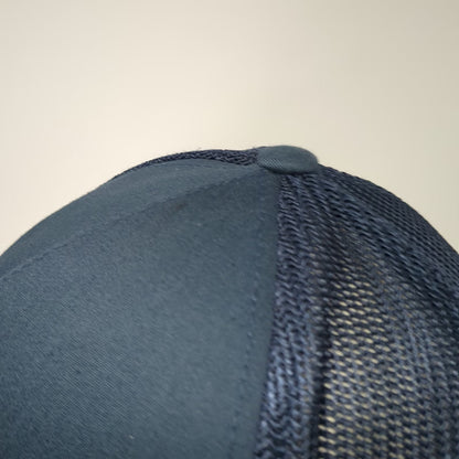 TravisMathew Trucker Hat Blue One Size Snapback Mesh Flexfit 110 Stripe Logo