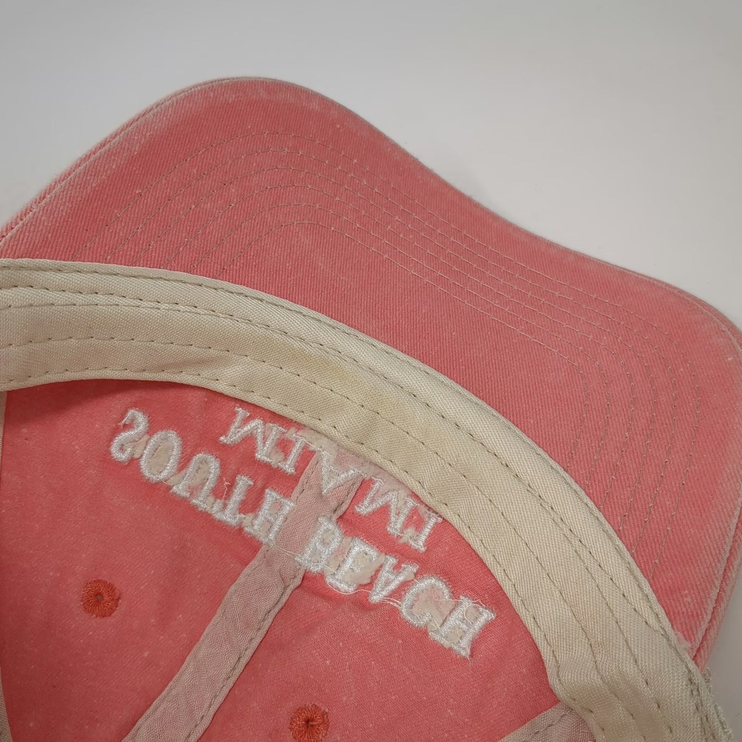 DK Embroidery Trucker Hat Pink Beige Orange One Size South Beach Miami Florida