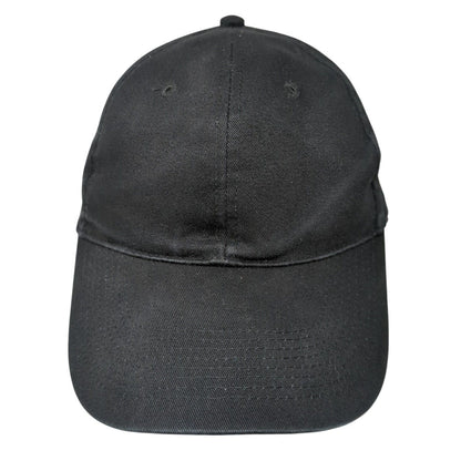 Unbranded Strapback Hat Rich Black One Size Solid Adjustable Blank