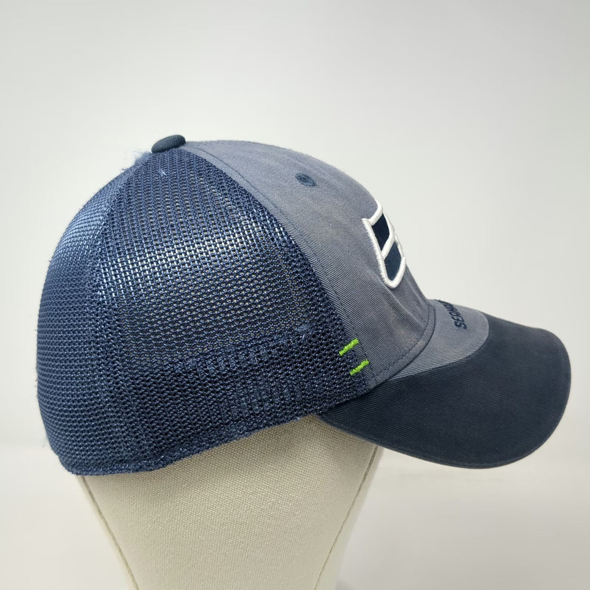 Seattle Seahawks NFL Reebok Cap Blue One Size Mesh Back Curved Brim Logo Shield