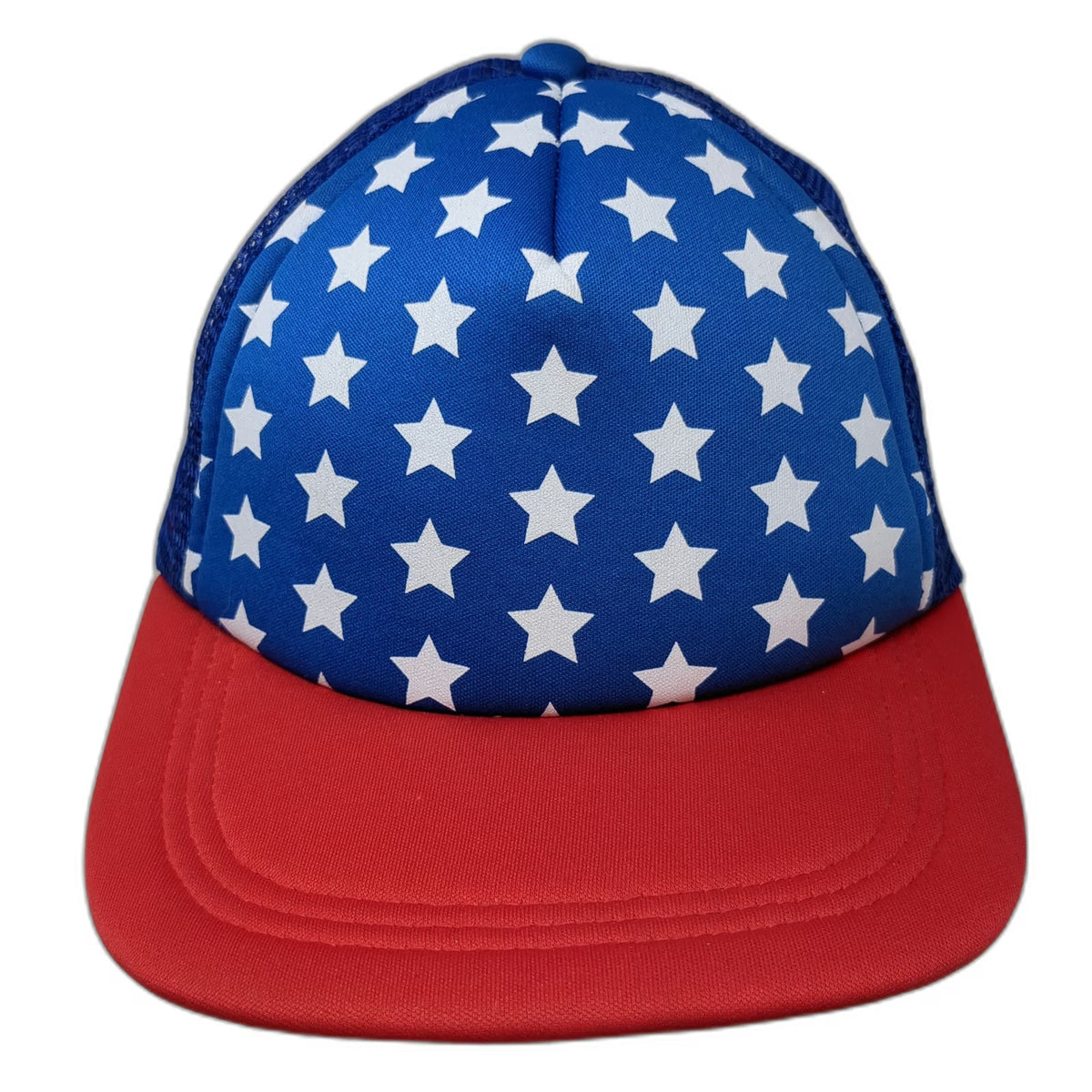 Blue Red White Stars Pattern Mesh Back Snapback Trucker Hat One Size