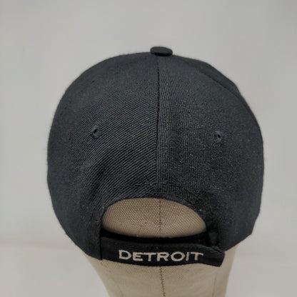 Unbranded Men's Strapback Hat Black OSFA Embroidered Detroit Logo Polyester