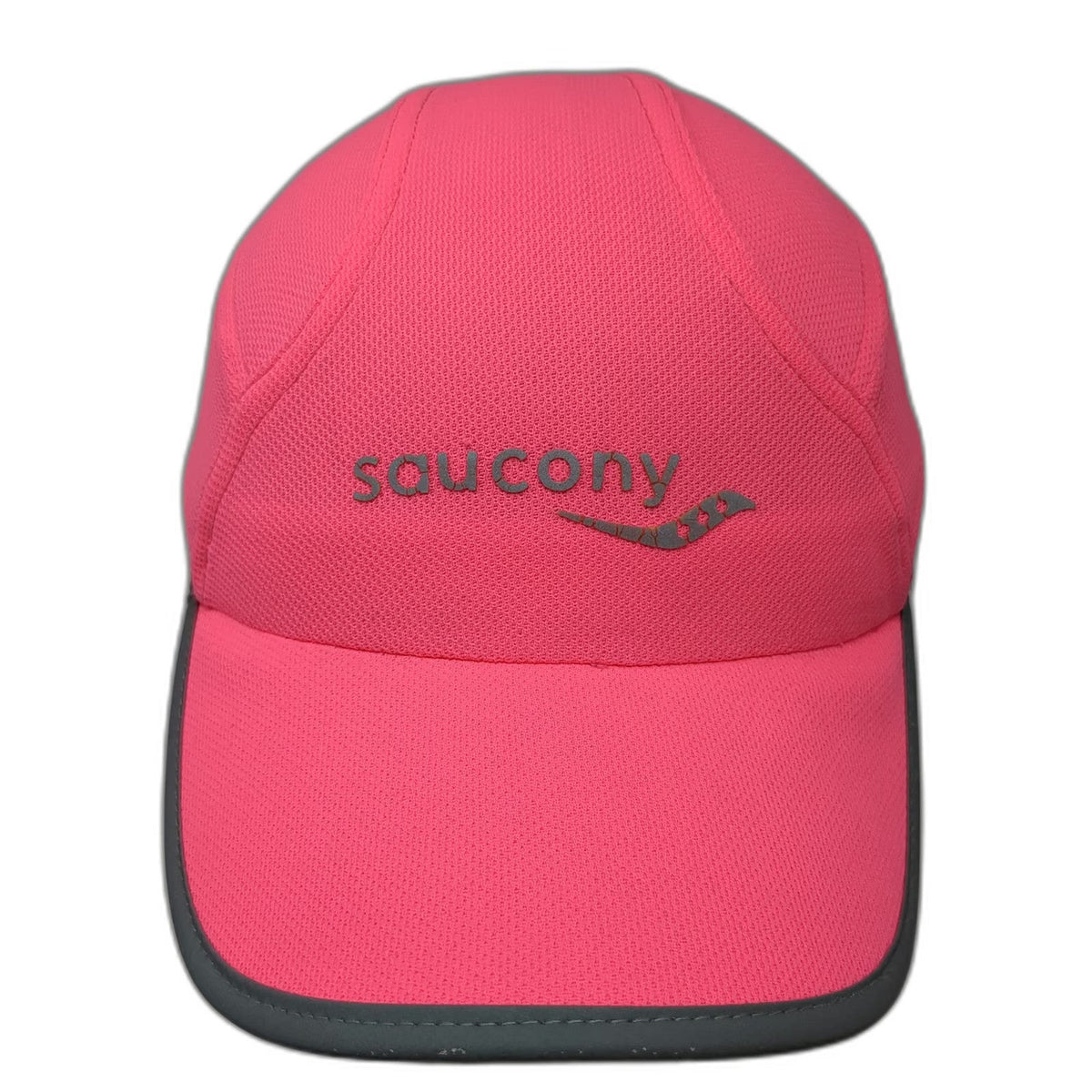 Saucony Baseball Cap Pink One Size Reflective Running Performance Strapback Hat