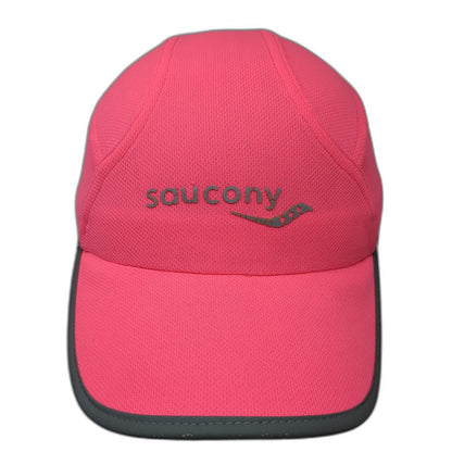 Saucony Baseball Cap Pink One Size Reflective Running Performance Strapback Hat