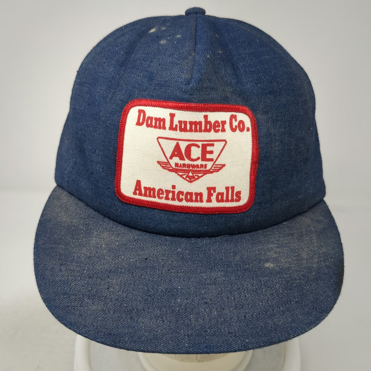Ace Hardware Dam Lumber Co American Falls Blue 5 Panel Hat OS Snapback Vintage