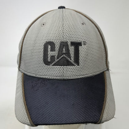CAT Logo Baseball Cap Gray Blue Brown One Size Mesh Perforated Strapback Hat