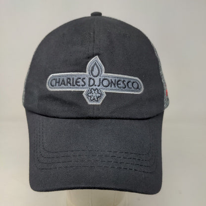 Charles D. Jones Co Men's Snapback Mesh Back Hat Black Gray Embroidered Logo