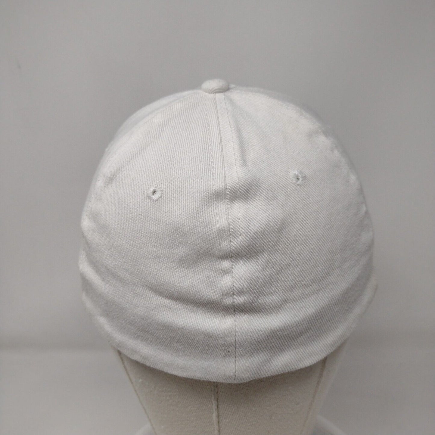 Hi Stretch Fitted Hat White OSFA Embroidered Vented Holes 6 Panel Surfware