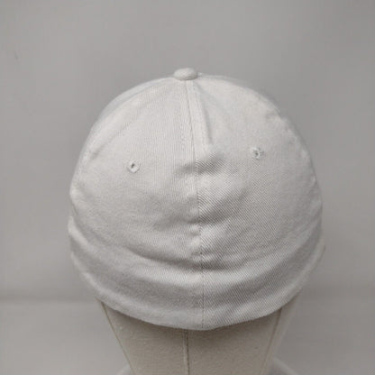 Hi Stretch Fitted Hat White OSFA Embroidered Vented Holes 6 Panel Surfware