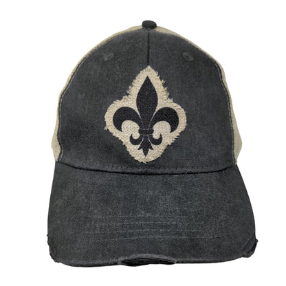 Fleur De Lis Snapback Trucker Hat Gray One size Adjustable Mesh Back Adams