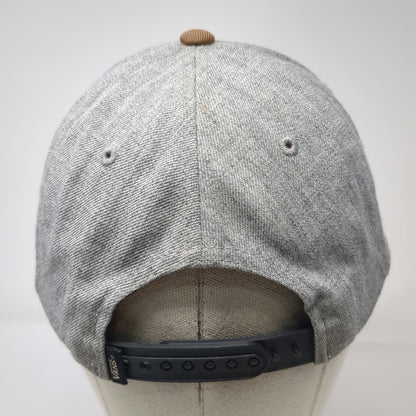 Vans 5 Panel Gray Brown One Size Patch Logo Snapback Hat Canvas Two Tone Adjust