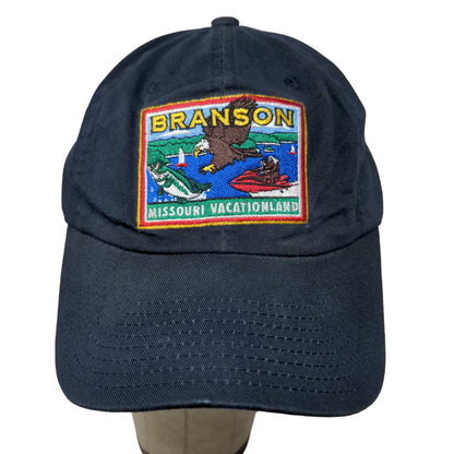 Captain Travel Men's Slideback Hat Blue OSFA Branson Vacationland Missouri