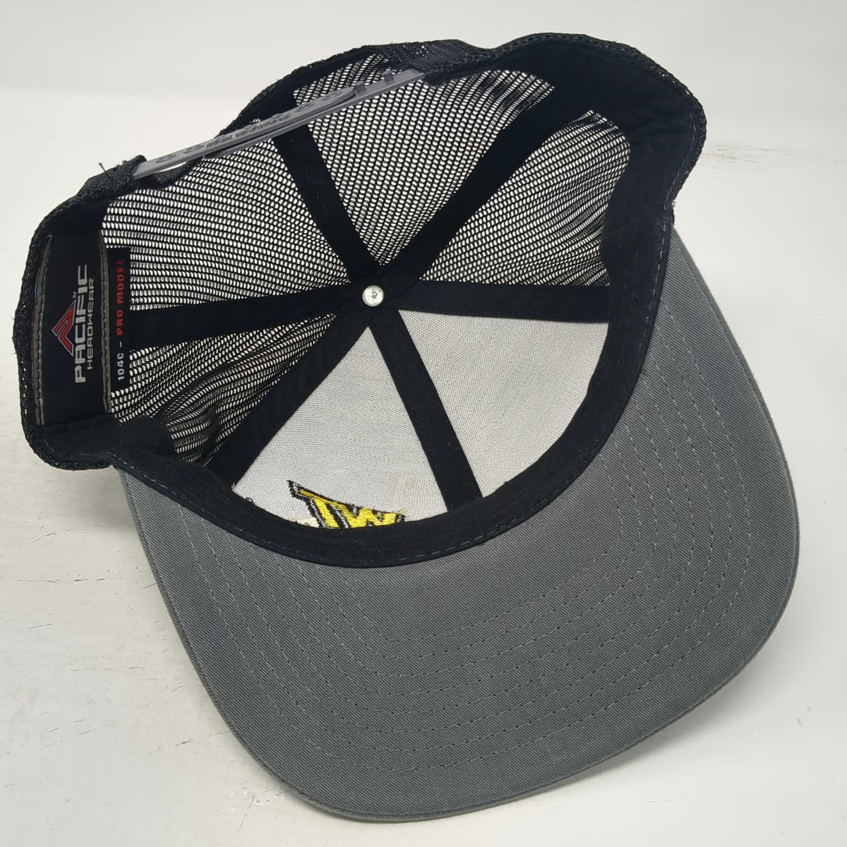 Pacific Headwear Trucker Hat Gray One Size Western Trailers Mesh Back Snapback