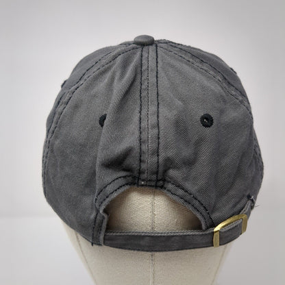 Pflueger Slideback Hat Gray One Size Adjustable Embroidered Distressed Cotton