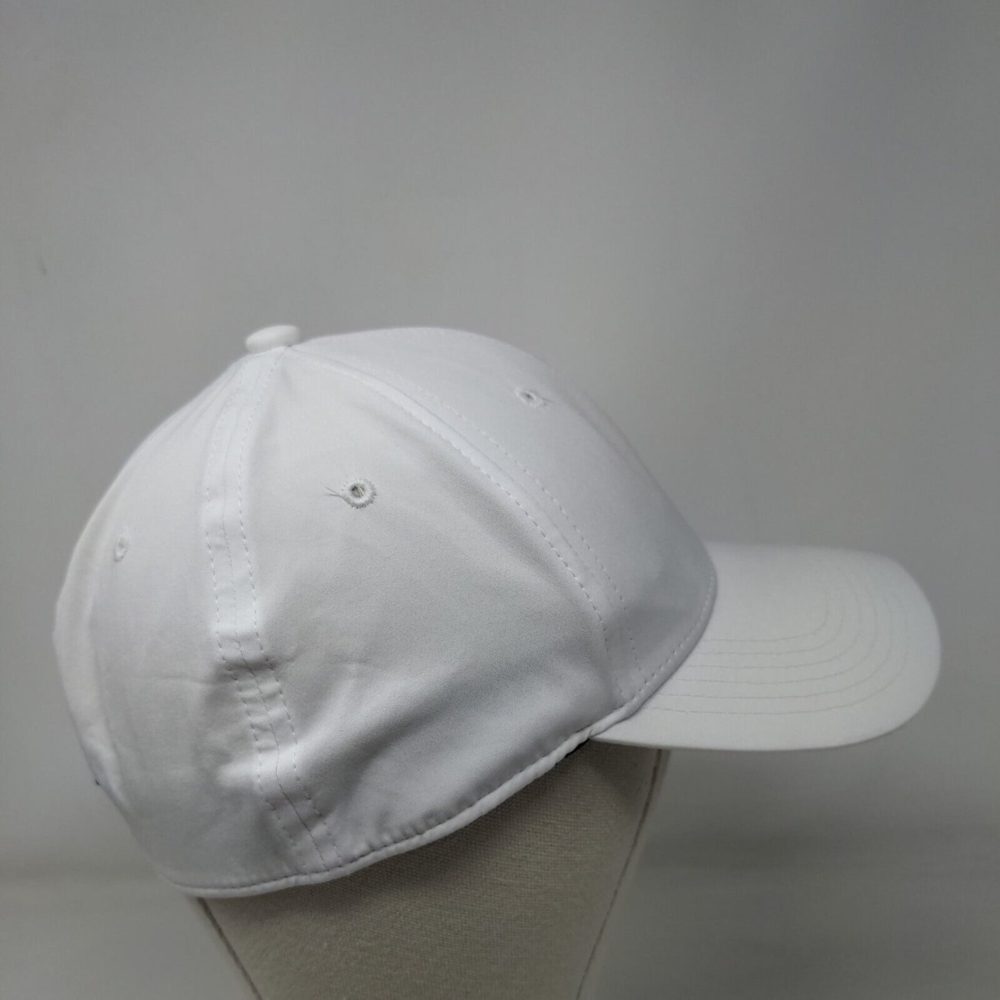 PUMA Stretch Fitted Hat White One Size Solid 6 Panel Vent Holes