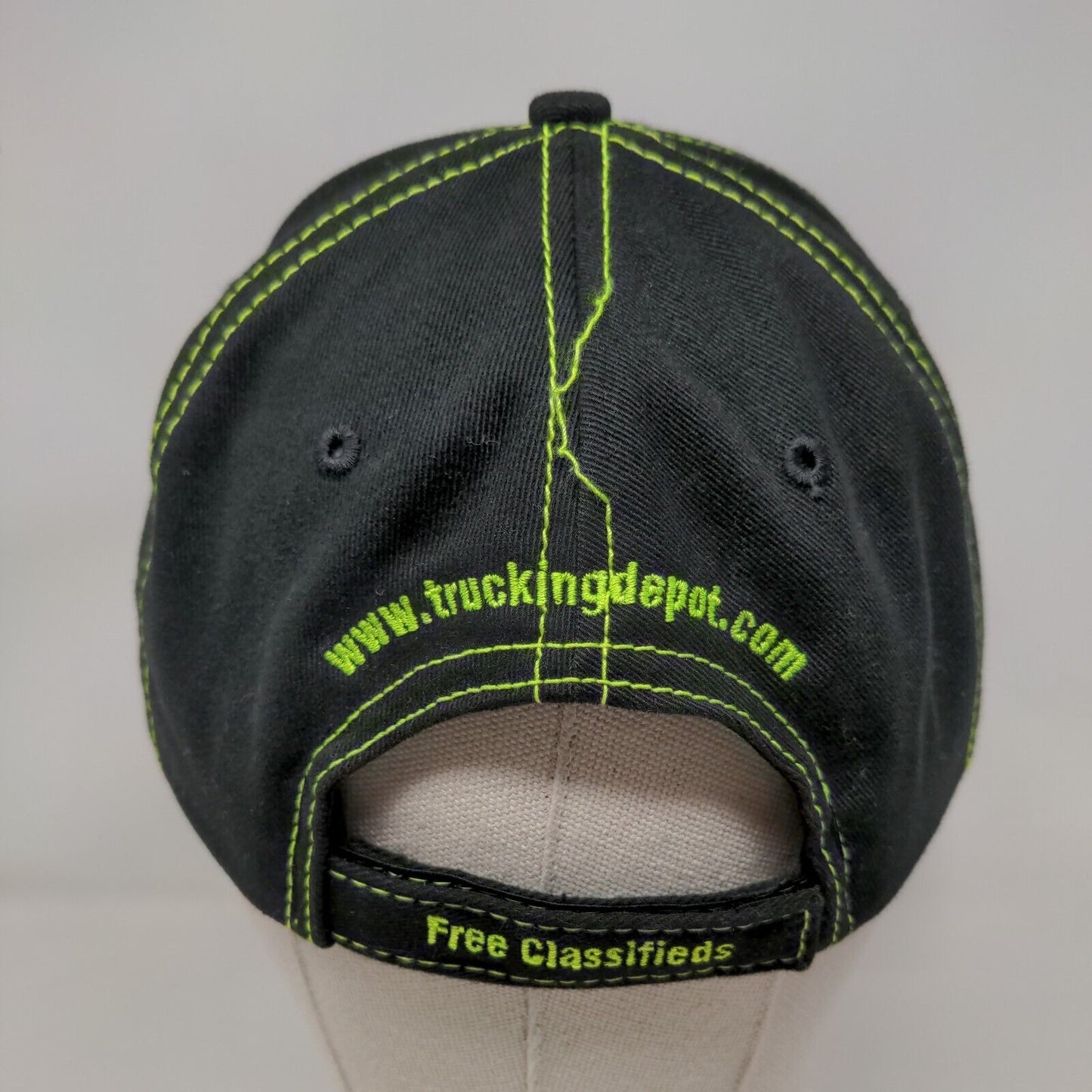 Trucking Depot Strapback Hat Black OSFA Embroidered Triple Crown