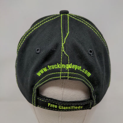 Trucking Depot Strapback Hat Black OSFA Embroidered Triple Crown
