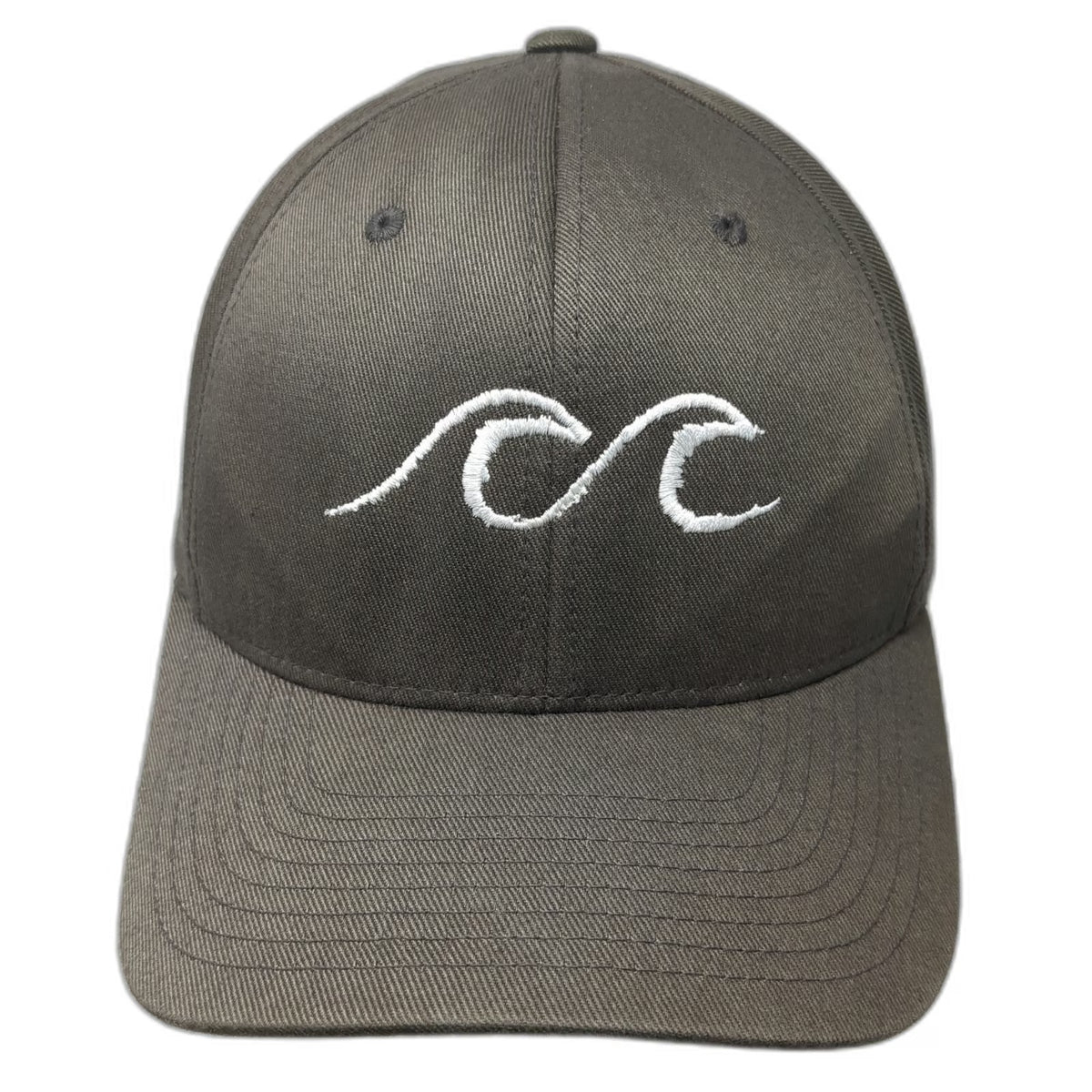 Flexfit Baseball Cap Brown XL Wave Logo Cabo Commanders Curved Brim Elastic Hat