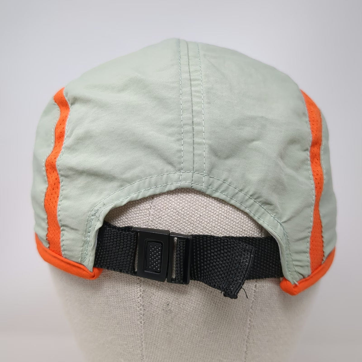 Tech Performance 5 Panel Hat Green Orange One Size Recycled Mesh Logo Slideback